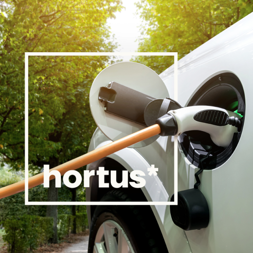 hortus logo with electric car