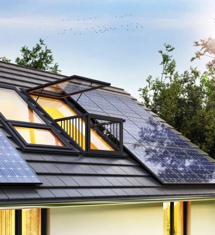 Zonnepanelen op een dak